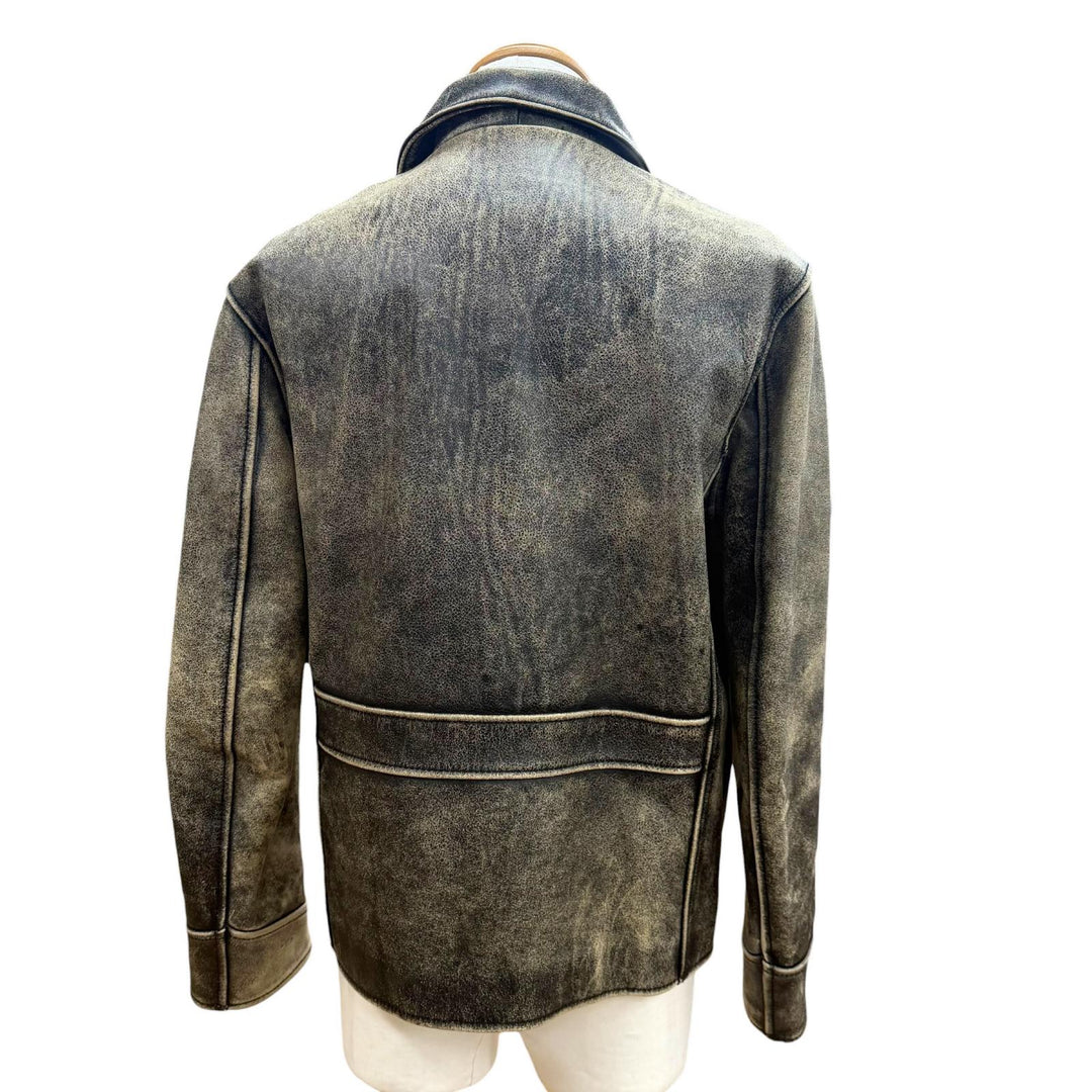 Excellent AVIREX leather jacket Vintage processing beige Cowhide mens M 613123