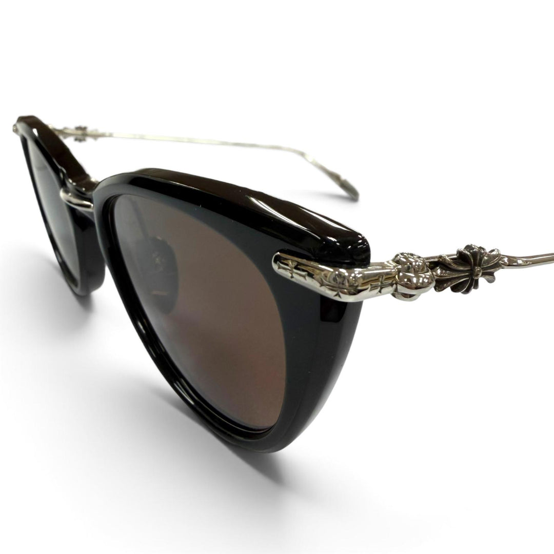 Great CHROME HEARTS sunglasses NEW LOVER Floral Cross Eyewear black 925 mens