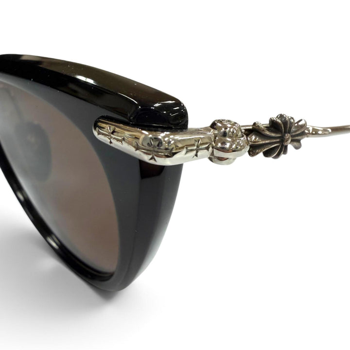 Great CHROME HEARTS sunglasses NEW LOVER Floral Cross Eyewear black 925 mens
