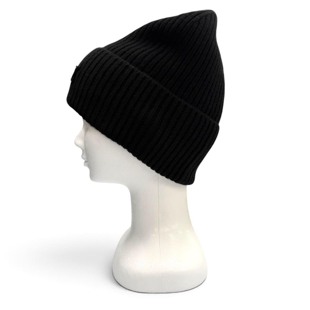 Excellent LOUIS VUITTON Knit cap Beanie LV Ahead hat black cashmere mens MP3246