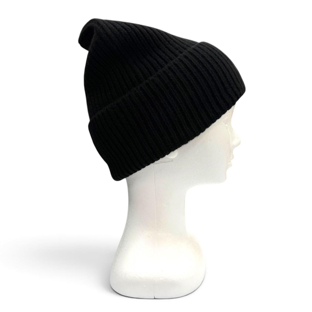 Excellent LOUIS VUITTON Knit cap Beanie LV Ahead hat black cashmere mens MP3246