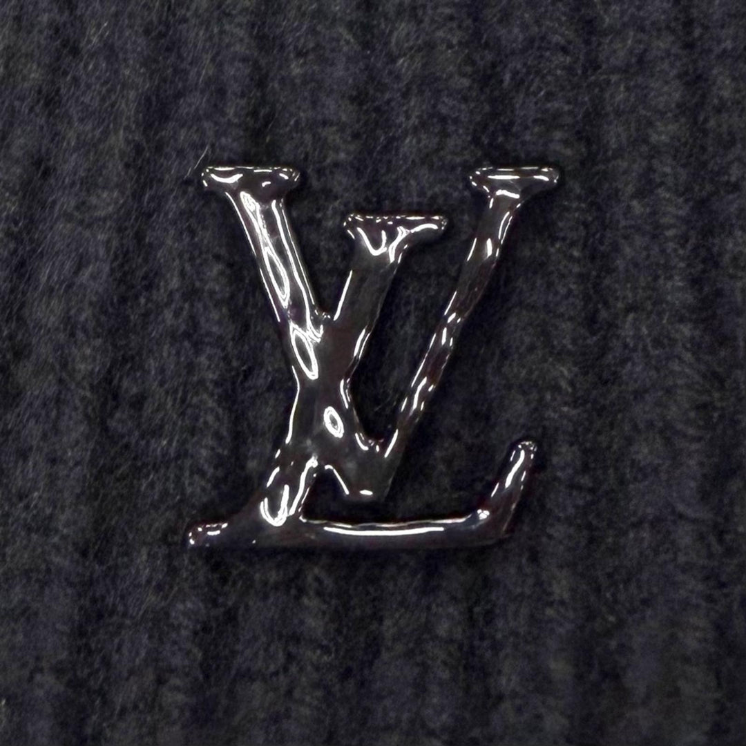 Excellent LOUIS VUITTON Knit cap Beanie LV Ahead hat black cashmere mens MP3246