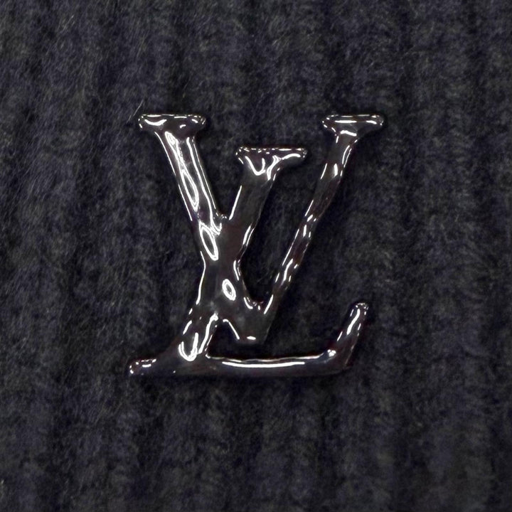Excellent LOUIS VUITTON Knit cap Beanie LV Ahead hat black cashmere mens MP3246