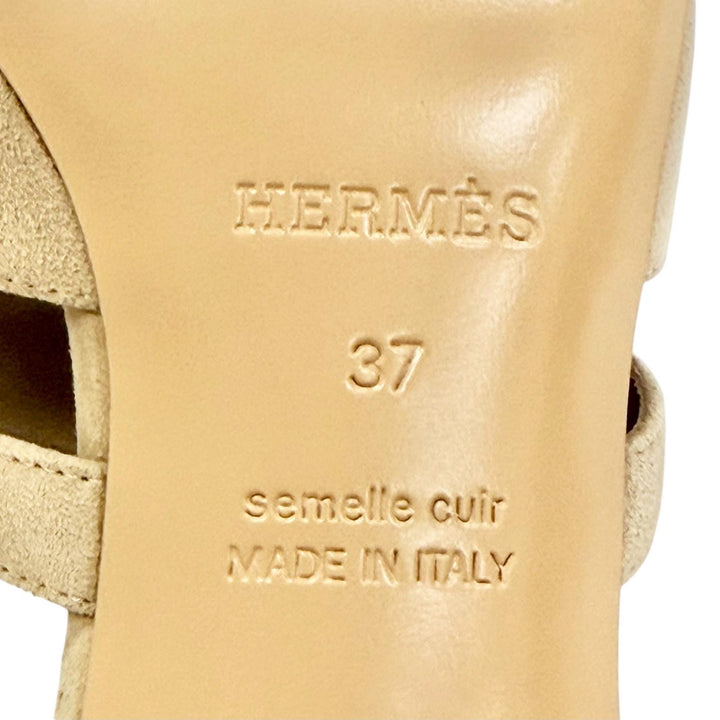 Pristine HERMES Mule candy Kelly Buckle Open-Toe Sandals Suedeleather 37 212105Z