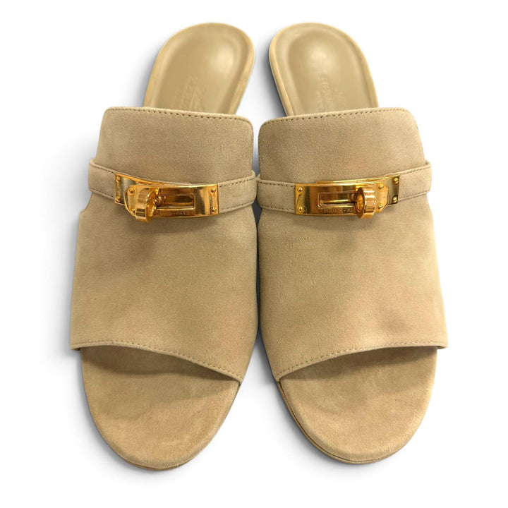 Pristine HERMES Mule candy Kelly Buckle Open-Toe Sandals Suedeleather 37 212105Z