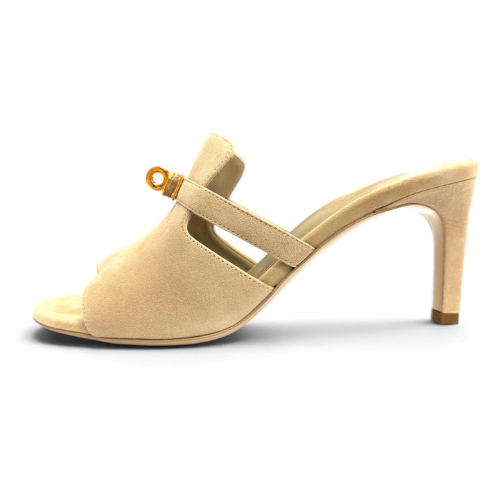 Pristine HERMES Mule candy Kelly Buckle Open-Toe Sandals Suedeleather 37 212105Z