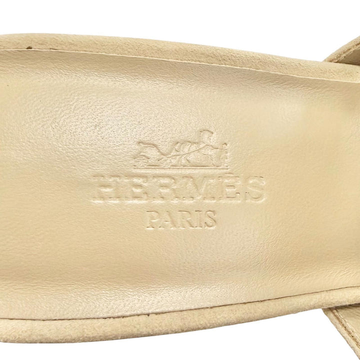 Pristine HERMES Mule candy Kelly Buckle Open-Toe Sandals Suedeleather 37 212105Z