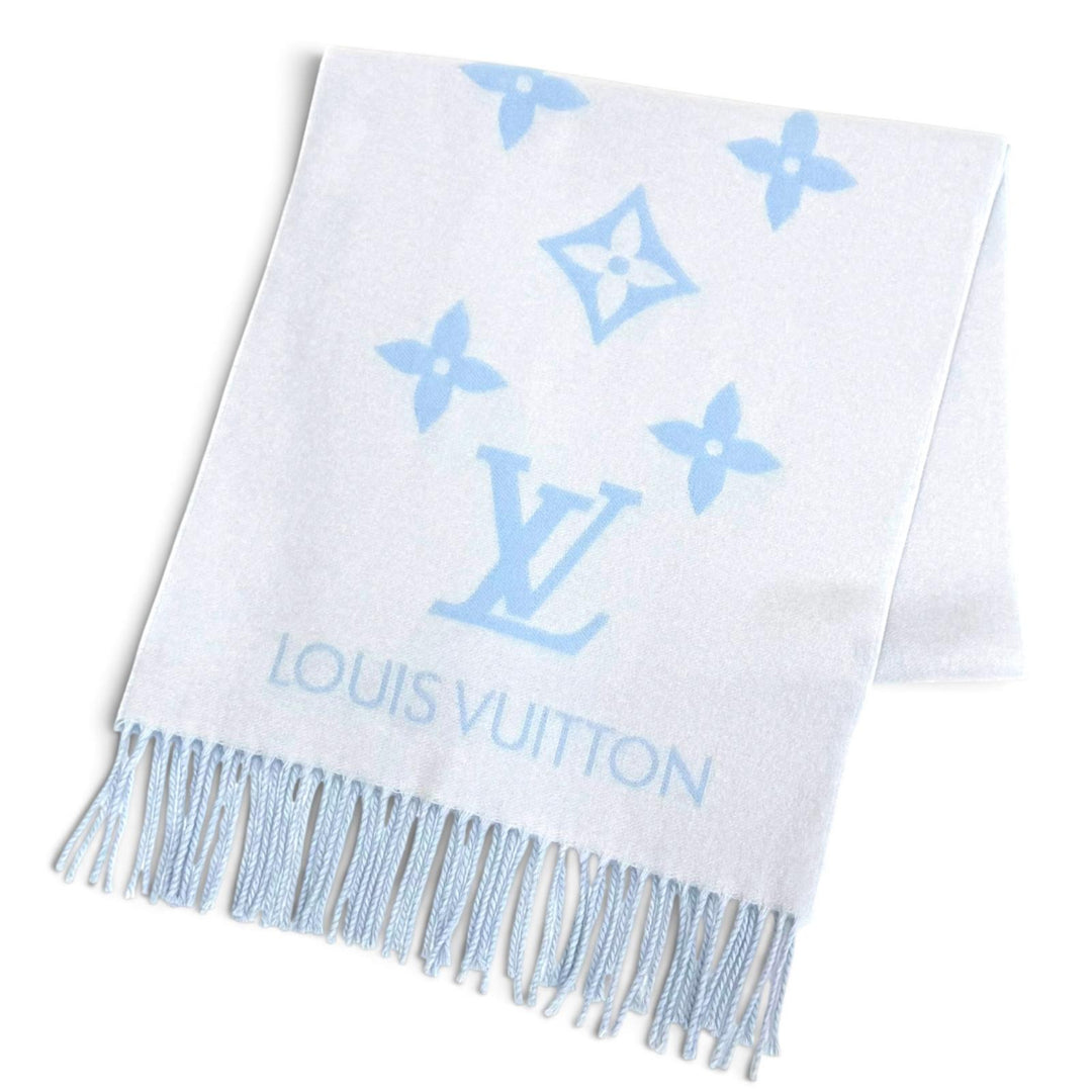 Excellent LOUIS VUITTON Scarf Escalp Reykjavik Monogram Giant cashmere M90896