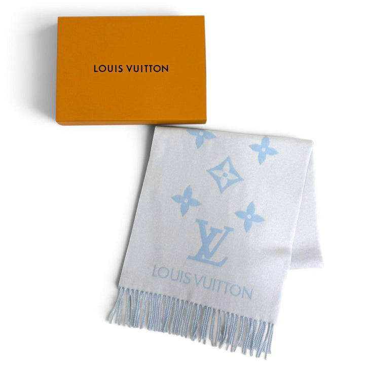 Excellent LOUIS VUITTON Scarf Escalp Reykjavik Monogram Giant cashmere M90896