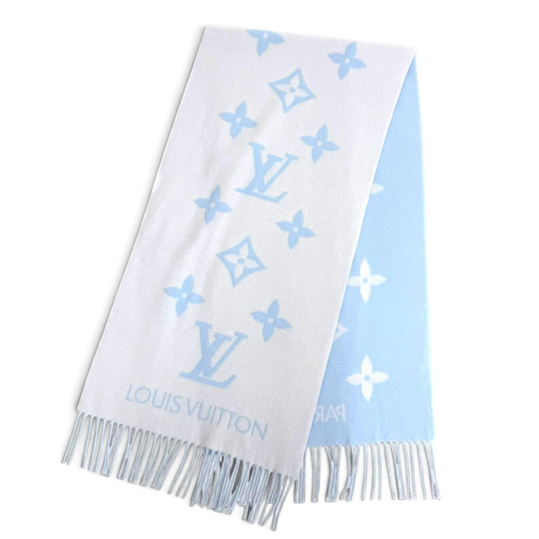 Excellent LOUIS VUITTON Scarf Escalp Reykjavik Monogram Giant cashmere M90896