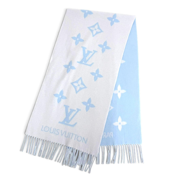 Excellent LOUIS VUITTON Scarf Escalp Reykjavik Monogram Giant cashmere M90896