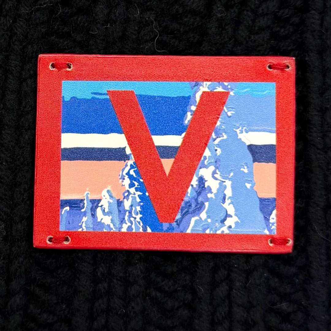 Great LOUIS VUITTON Scarf Echarpe Helsinki Alps black cashmere mens M71108