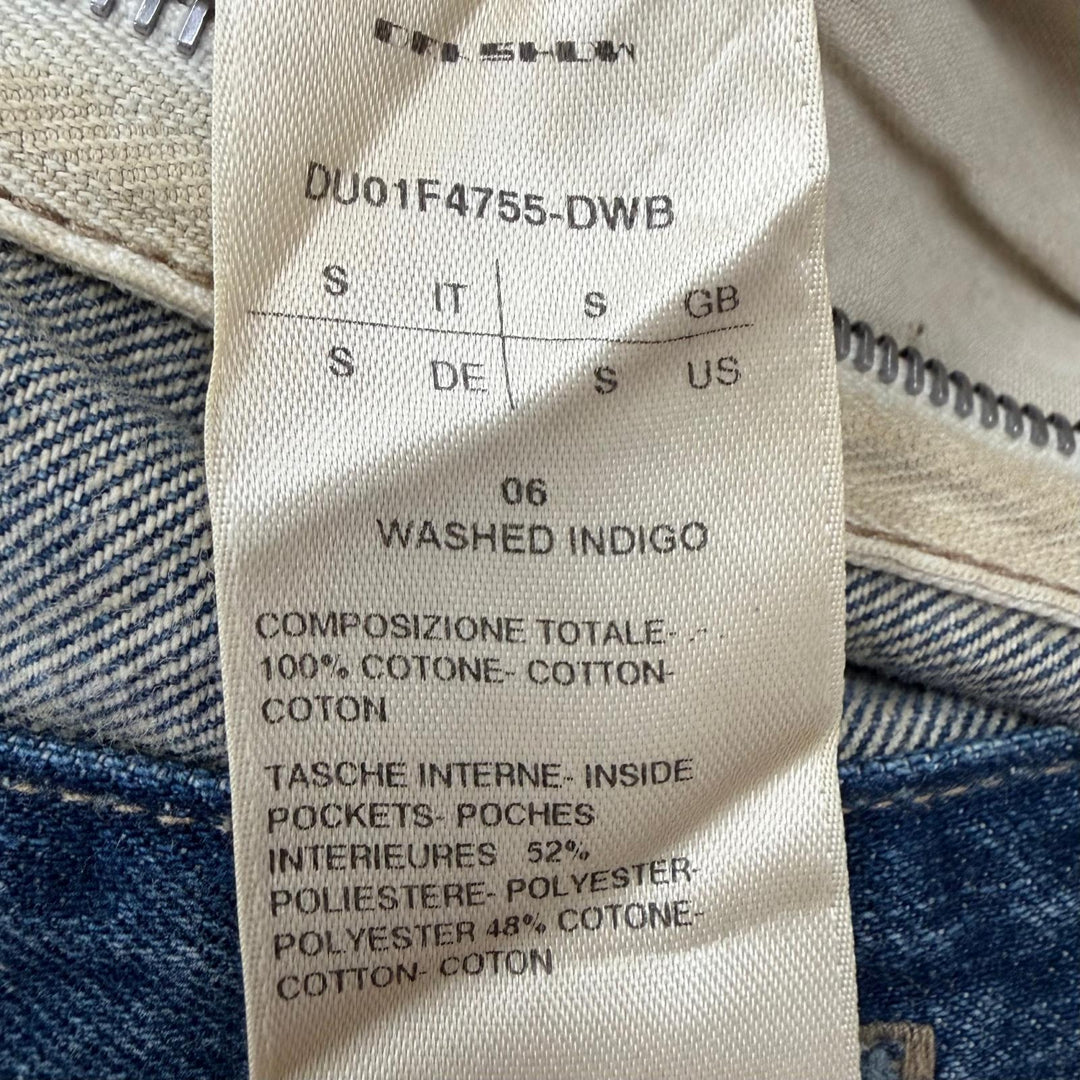 Great RICK OWENS DRKSHDW Denim Jacket OUTERSHIRT blue cotton mens S DU01F4755