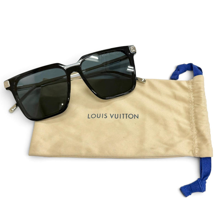 Very Good LOUIS VUITTON sunglasses LV Rise Square Monogram black mens Z1667E