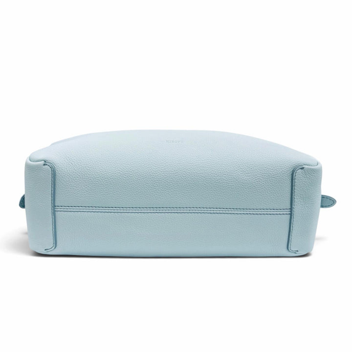 Excellent HIROFU Handbag Logo-engraved leather Light blue leather Women