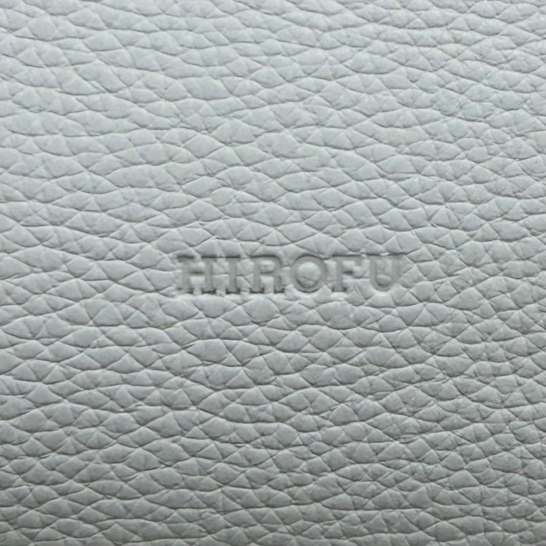 Excellent HIROFU Handbag Logo-engraved leather Light blue leather Women