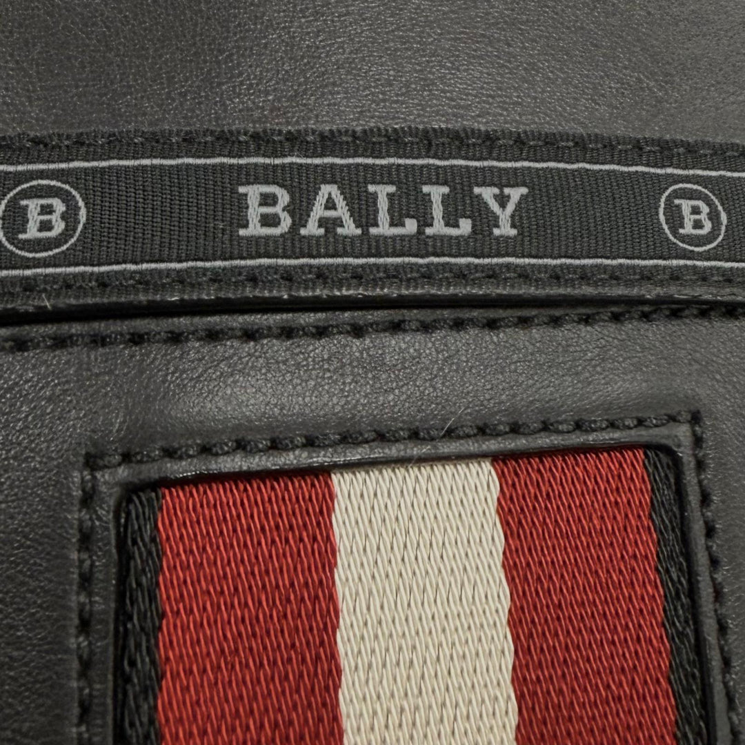 Great BALLY Shoulder Bag HOLM with logo patch black leather mens