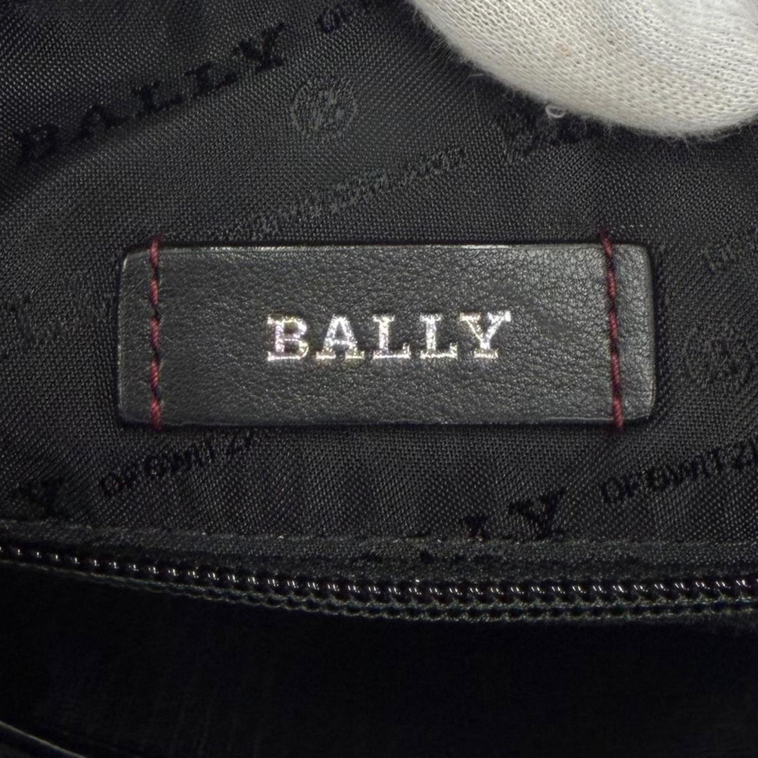 Great BALLY Shoulder Bag HOLM with logo patch black leather mens