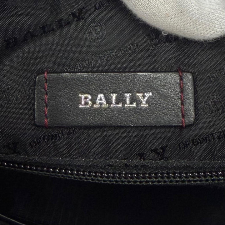 Great BALLY Shoulder Bag HOLM with logo patch black leather mens