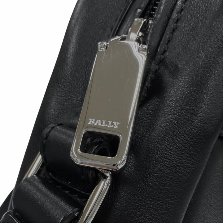 Great BALLY Shoulder Bag HOLM with logo patch black leather mens