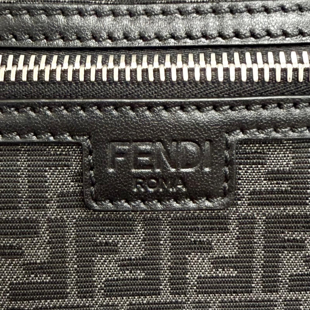 Pristine FENDI Shoulder Bag Micro FF Jacquard Leather Travel Mini Bag 7VA542