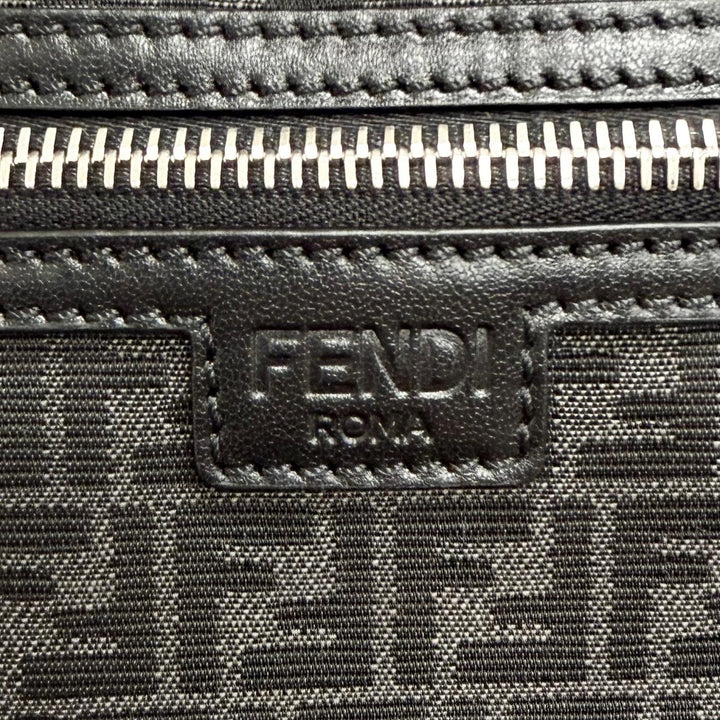 Pristine FENDI Shoulder Bag Micro FF Jacquard Leather Travel Mini Bag 7VA542