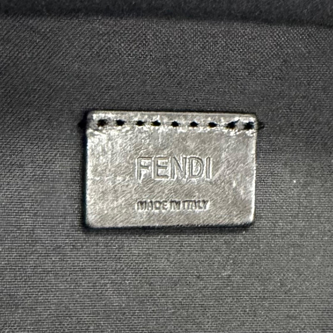 Pristine FENDI Shoulder Bag Micro FF Jacquard Leather Travel Mini Bag 7VA542