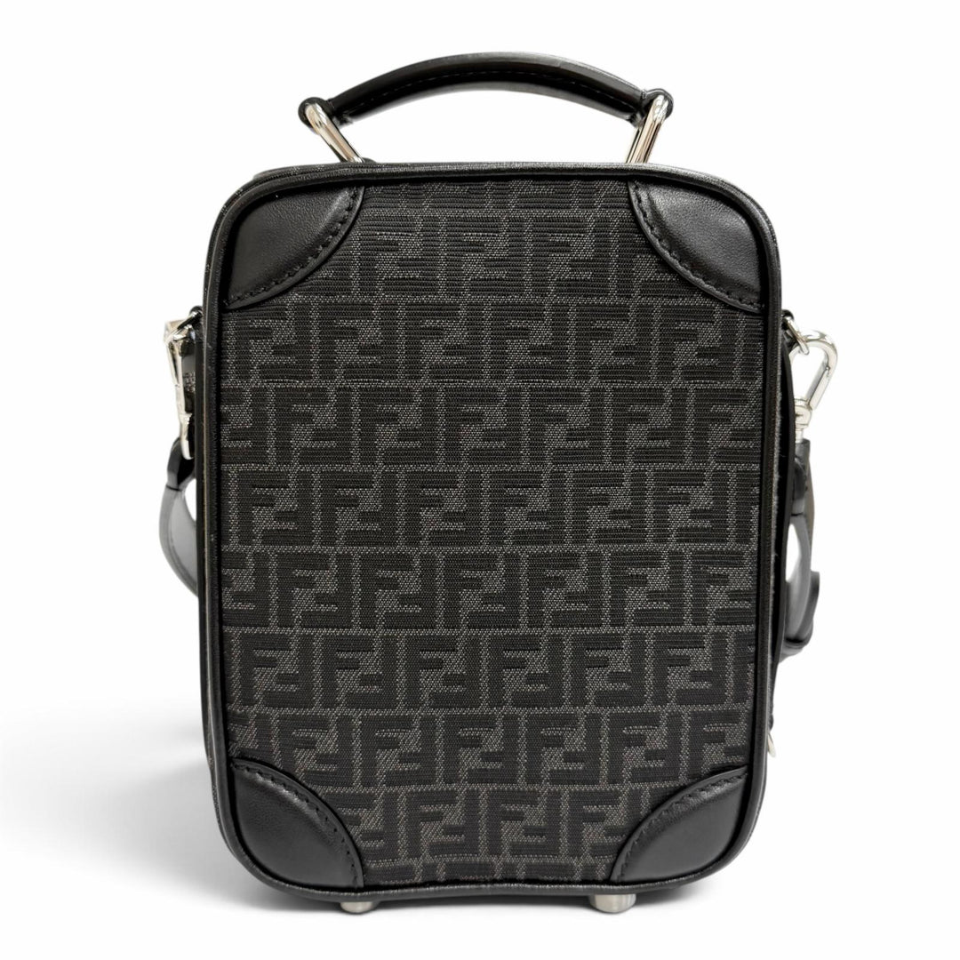 Pristine FENDI Shoulder Bag Micro FF Jacquard Leather Travel Mini Bag 7VA542