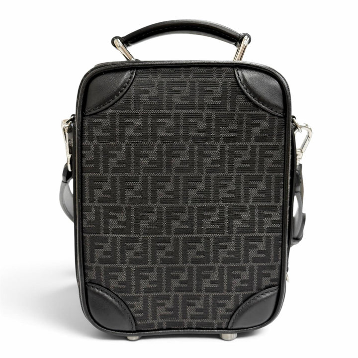 Pristine FENDI Shoulder Bag Micro FF Jacquard Leather Travel Mini Bag 7VA542