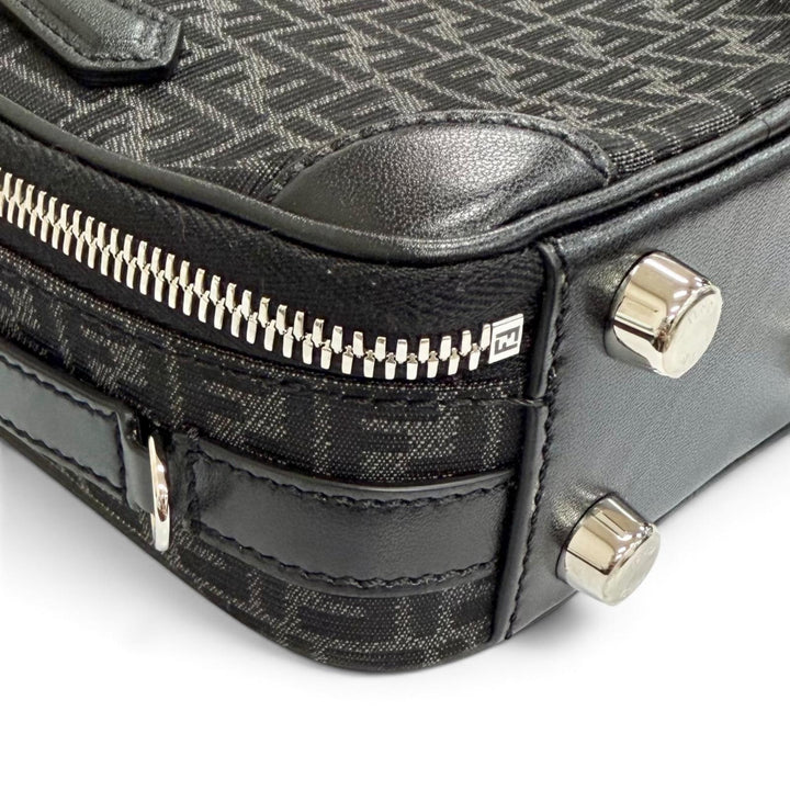Pristine FENDI Shoulder Bag Micro FF Jacquard Leather Travel Mini Bag 7VA542