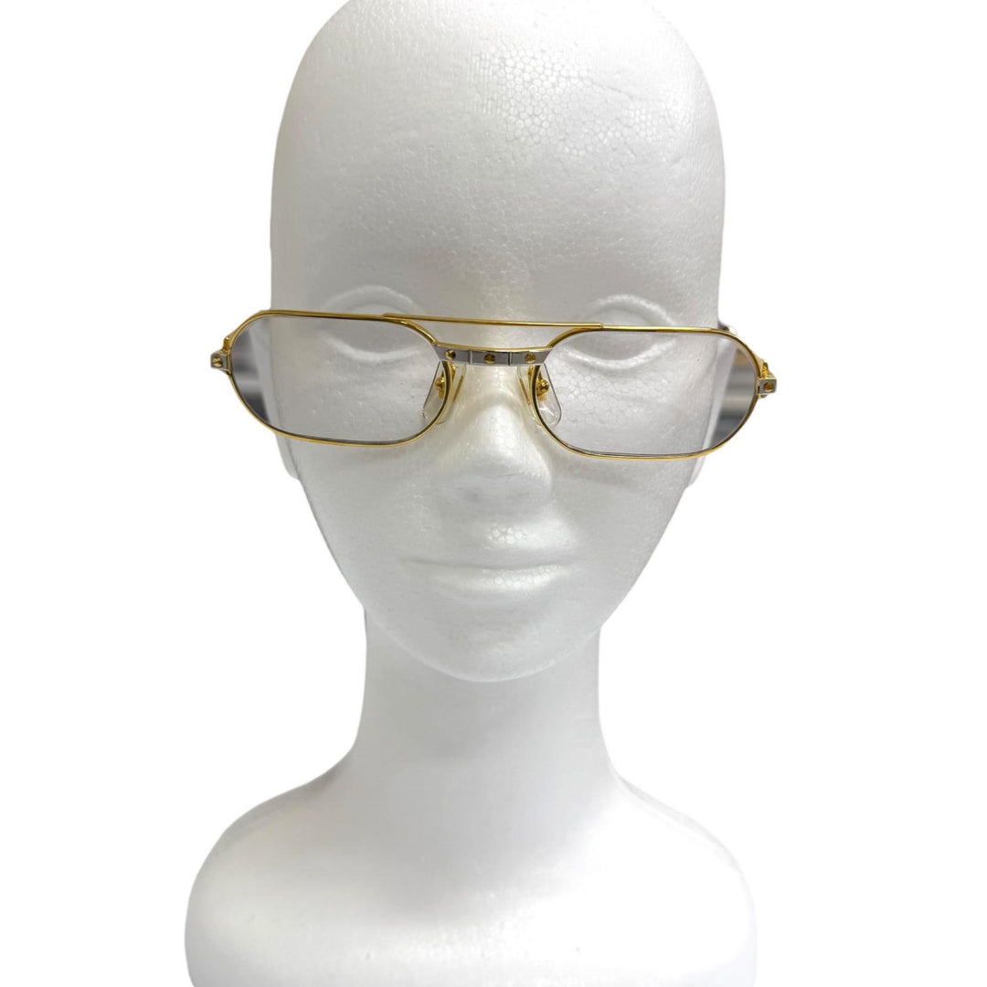 Very Good Cartier Glasses Santos de Cartier Oval Double Bridge gold mens