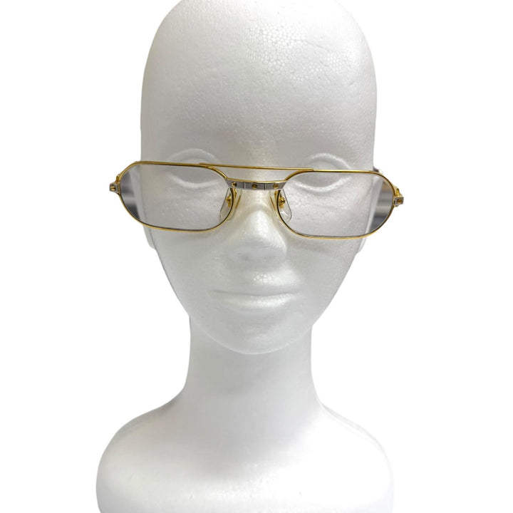 Very Good Cartier Glasses Santos de Cartier Oval Double Bridge gold mens