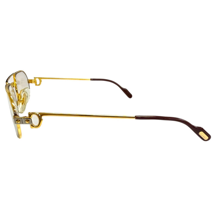 Very Good Cartier Glasses Santos de Cartier Oval Double Bridge gold mens