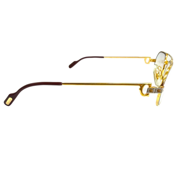 Very Good Cartier Glasses Santos de Cartier Oval Double Bridge gold mens