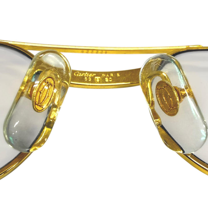 Very Good Cartier Glasses Santos de Cartier Oval Double Bridge gold mens