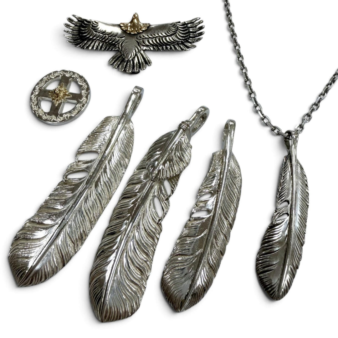 Great ARIZONA FREEDOM Eagle Feather Sun God Wheel Necklace Pendant Top 6PieceSet