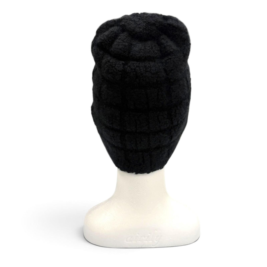 Great CHANEL Knit cap COCO Mark hat black cashmere mens 18A