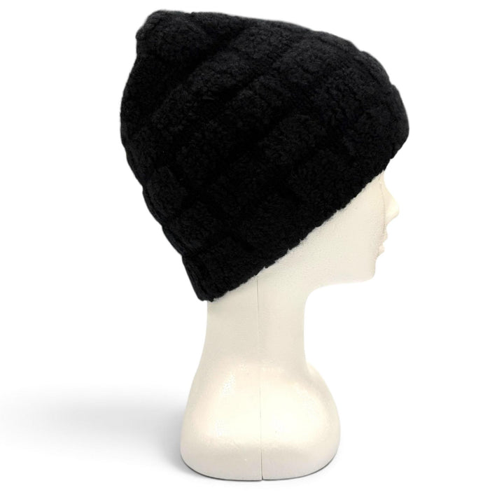 Great CHANEL Knit cap COCO Mark hat black cashmere mens 18A