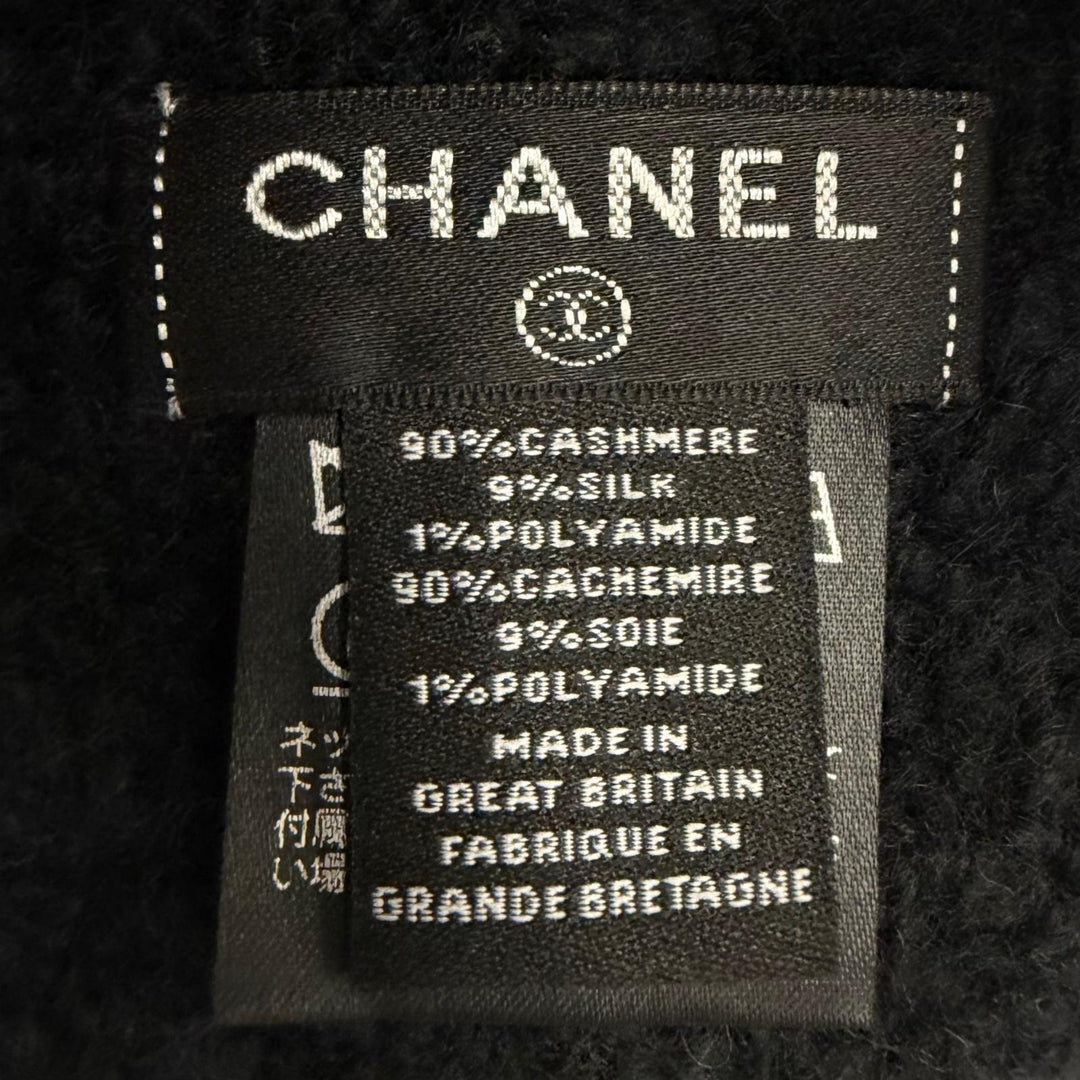 Great CHANEL Knit cap COCO Mark hat black cashmere mens 18A