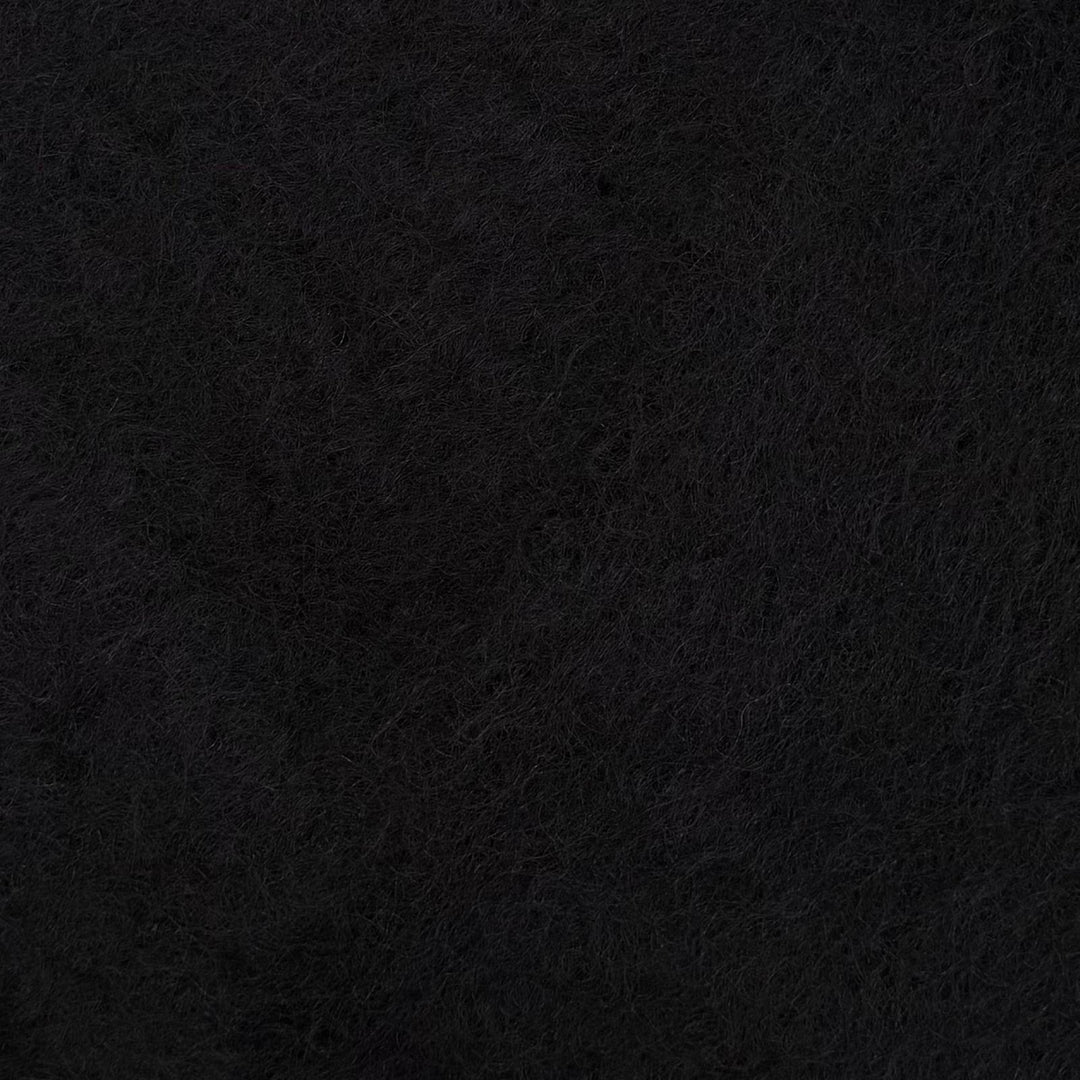 Excellent LOEWE Scarf Anagram logo patch with fringe black mohair mens