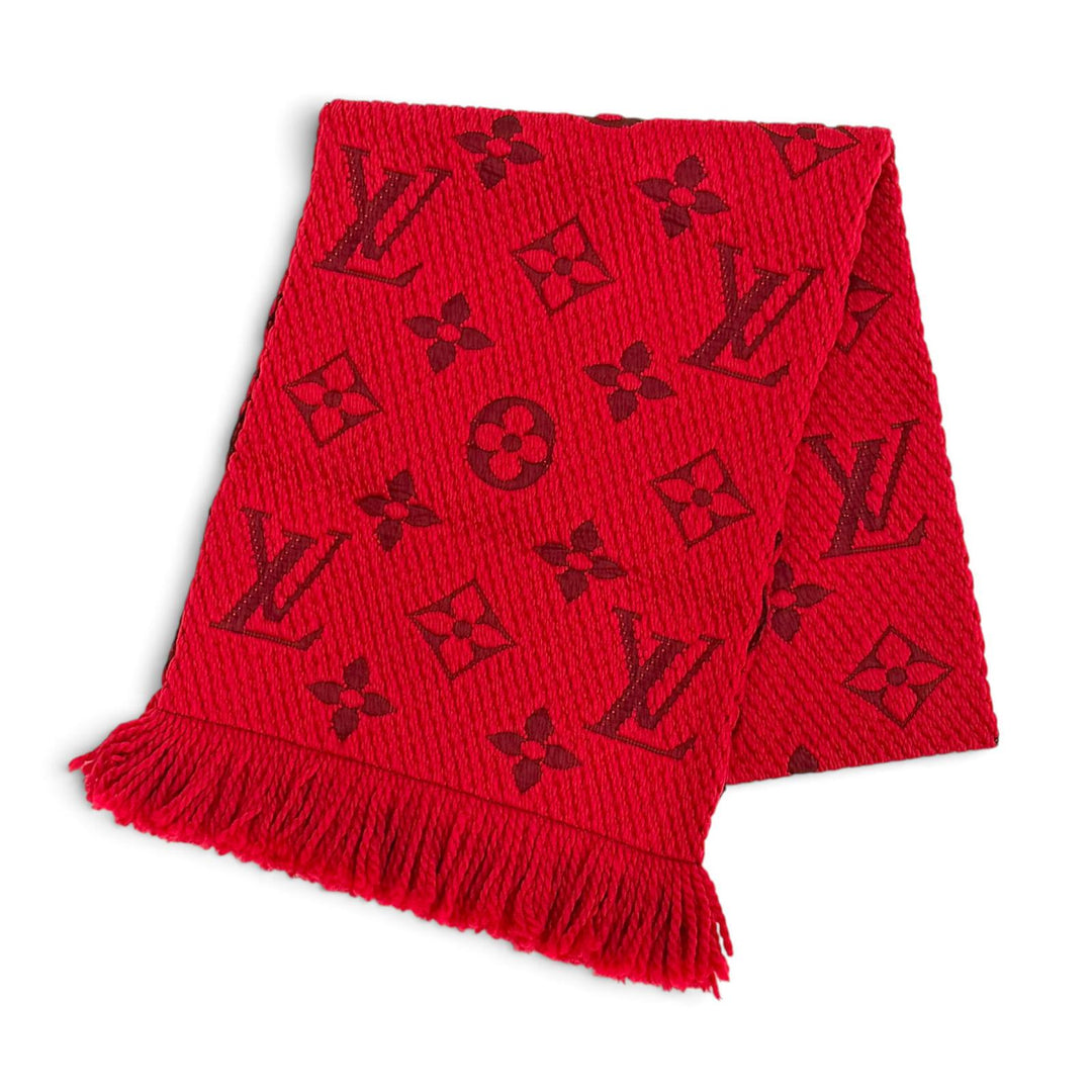 Great LOUIS VUITTON Scarf Escalp Logo Mania Monogram fringe wool Women 413287