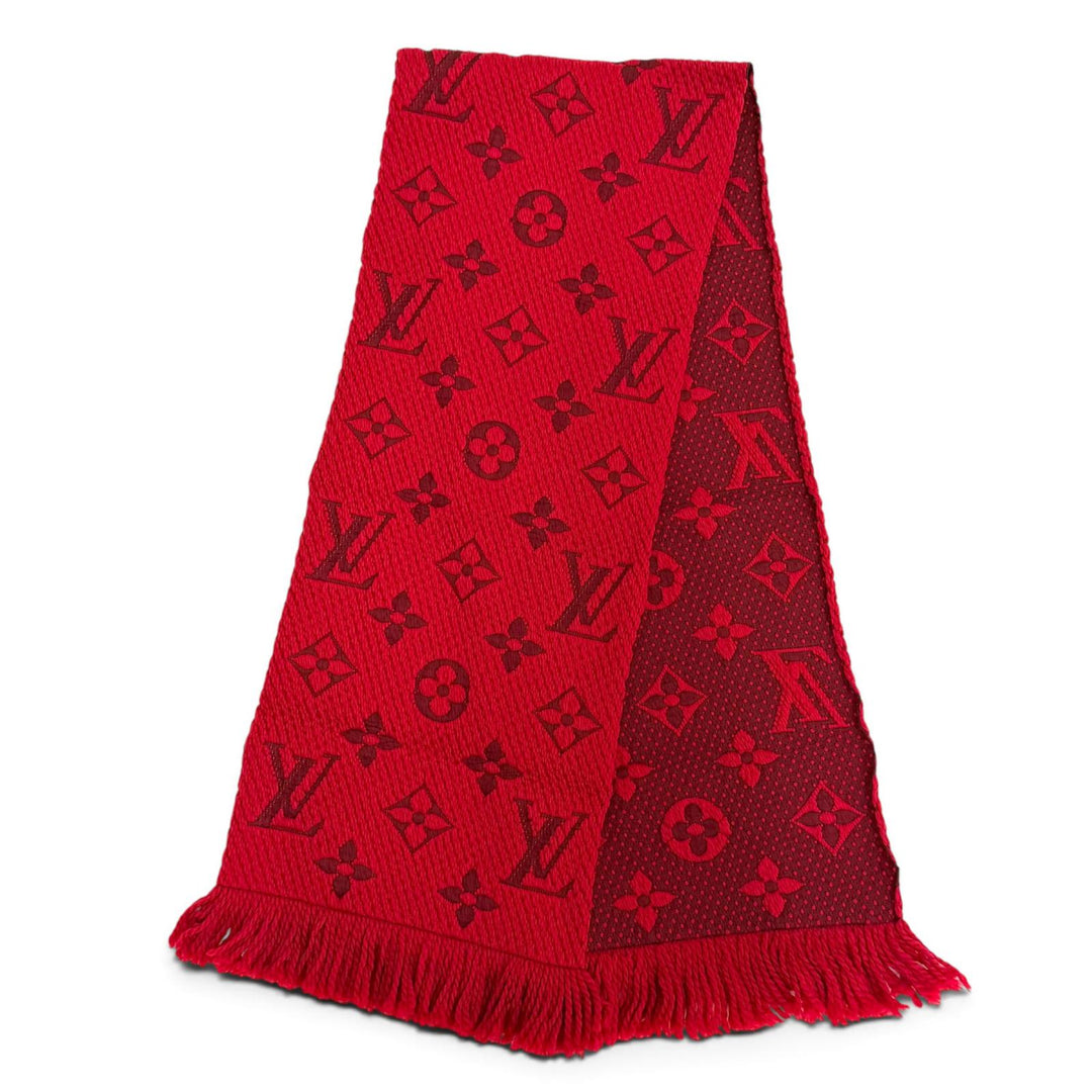 Great LOUIS VUITTON Scarf Escalp Logo Mania Monogram fringe wool Women 413287