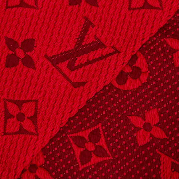Great LOUIS VUITTON Scarf Escalp Logo Mania Monogram fringe wool Women 413287