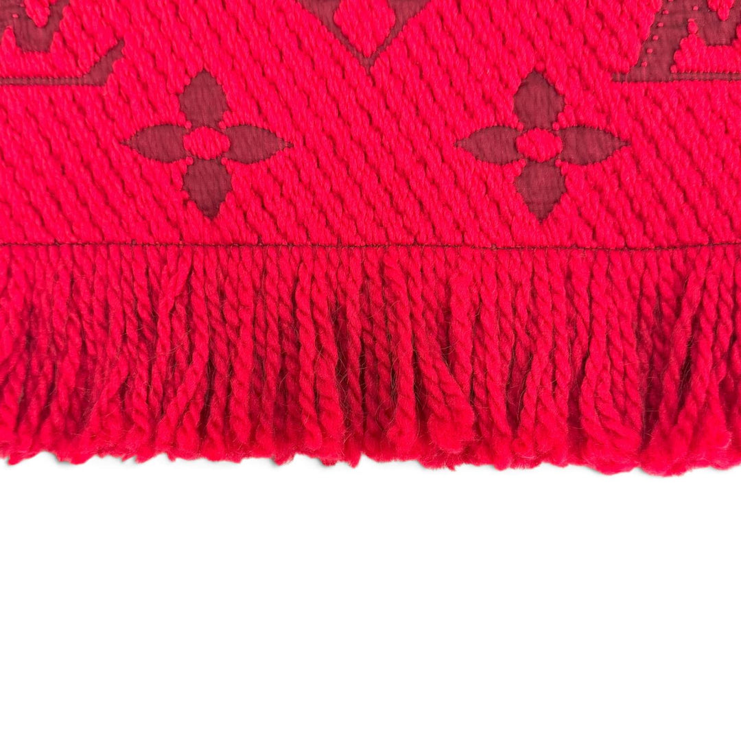 Great LOUIS VUITTON Scarf Escalp Logo Mania Monogram fringe wool Women 413287
