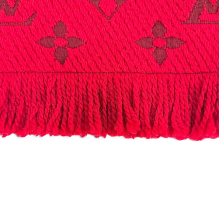Great LOUIS VUITTON Scarf Escalp Logo Mania Monogram fringe wool Women 413287