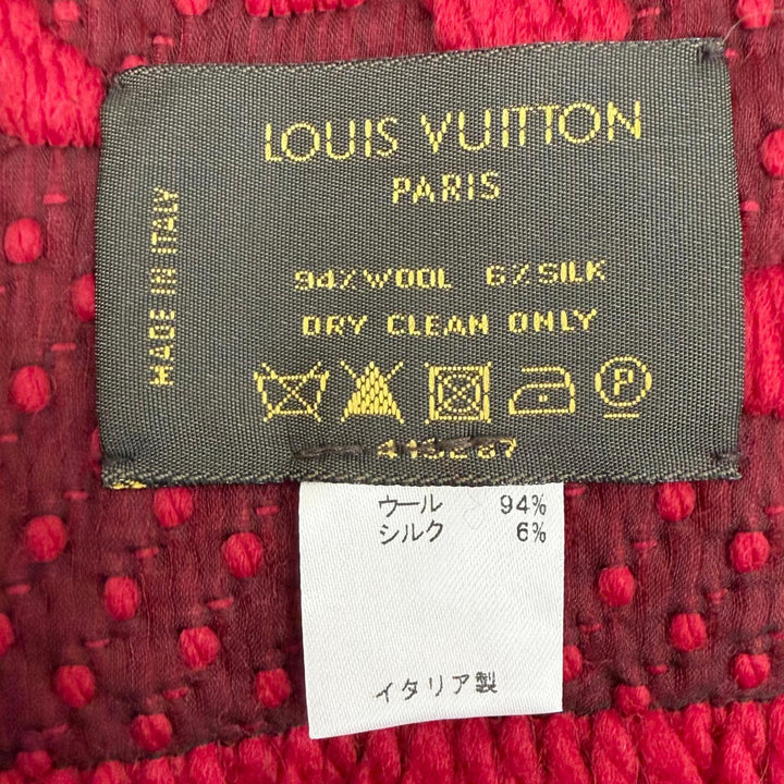 Great LOUIS VUITTON Scarf Escalp Logo Mania Monogram fringe wool Women 413287