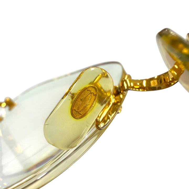 Very Good Cartier Glasses 2C decor Two Point Rimless gold mens