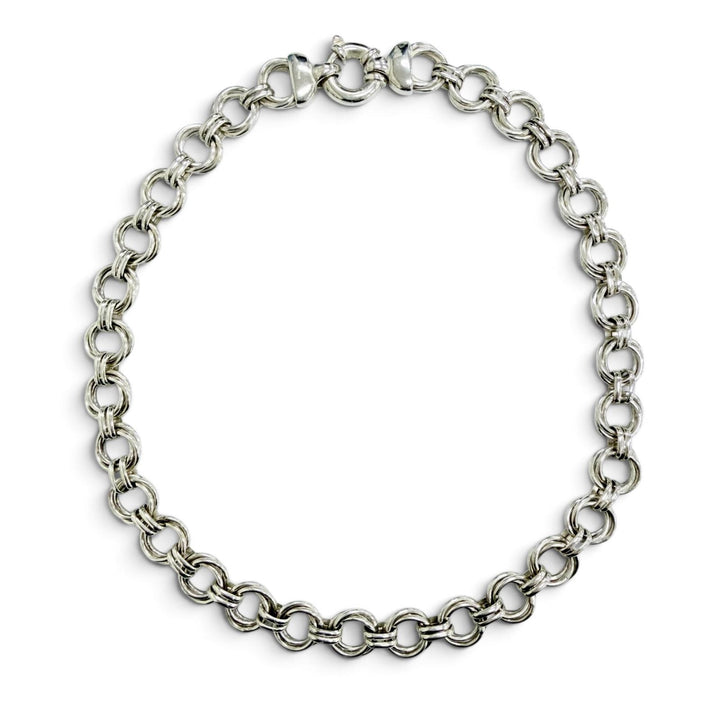 Great TIFFANY&Co. Necklace Triple Round Link Necklace Silver 925 Women