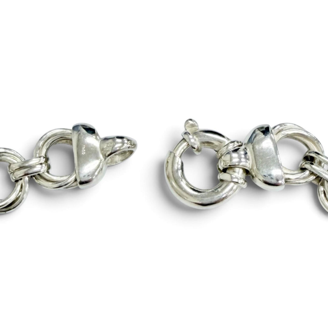 Great TIFFANY&Co. Necklace Triple Round Link Necklace Silver 925 Women
