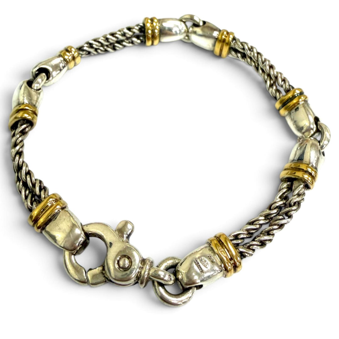 Great TIFFANY&Co. bracelet Double rope Silver 750 mens